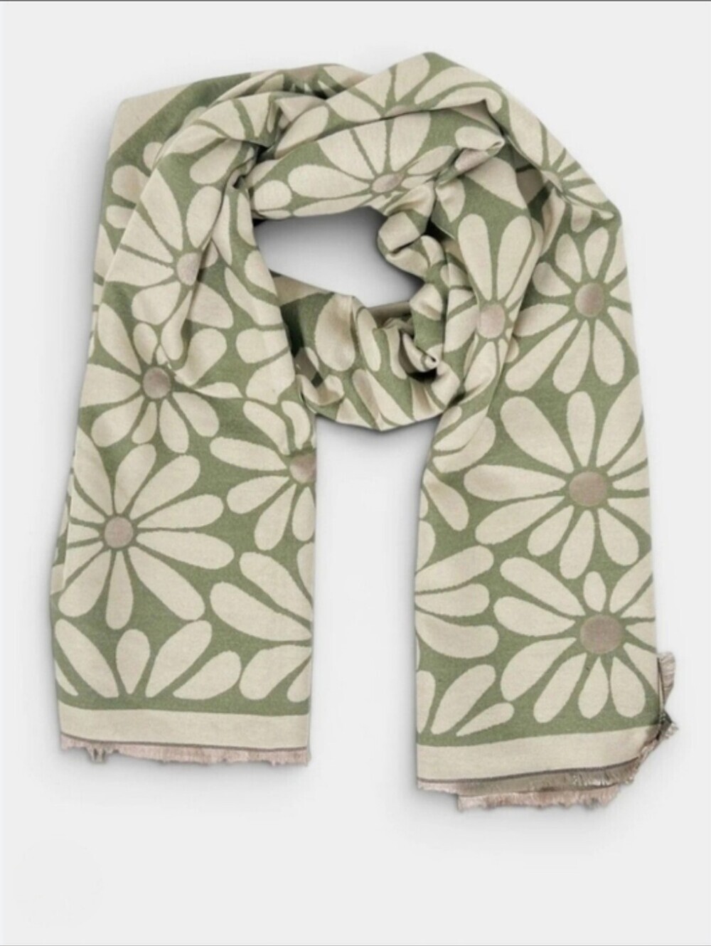 Bloom Wrap-Green Floral Pattern Scarf/Wrap - Picture 6 of 6